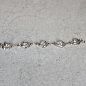 Danecraft Bracelet Sterling Silver Leaf Link Vintage‎ Silver Women